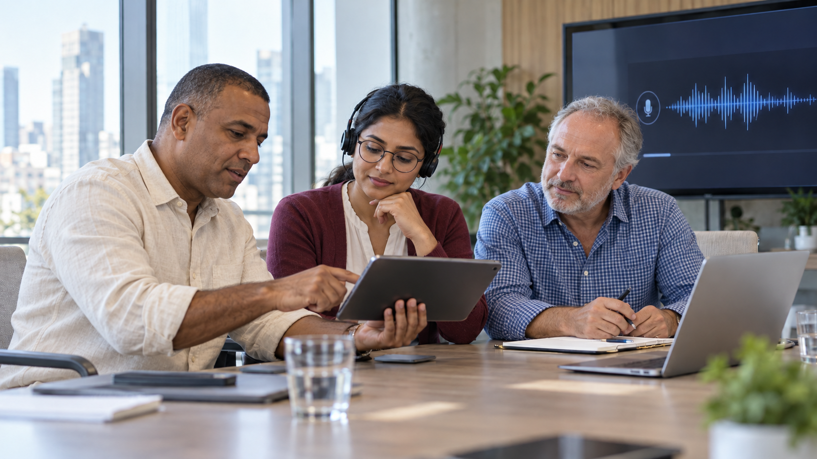 Colleagues evaluating speech interaction and multilingual digital services
